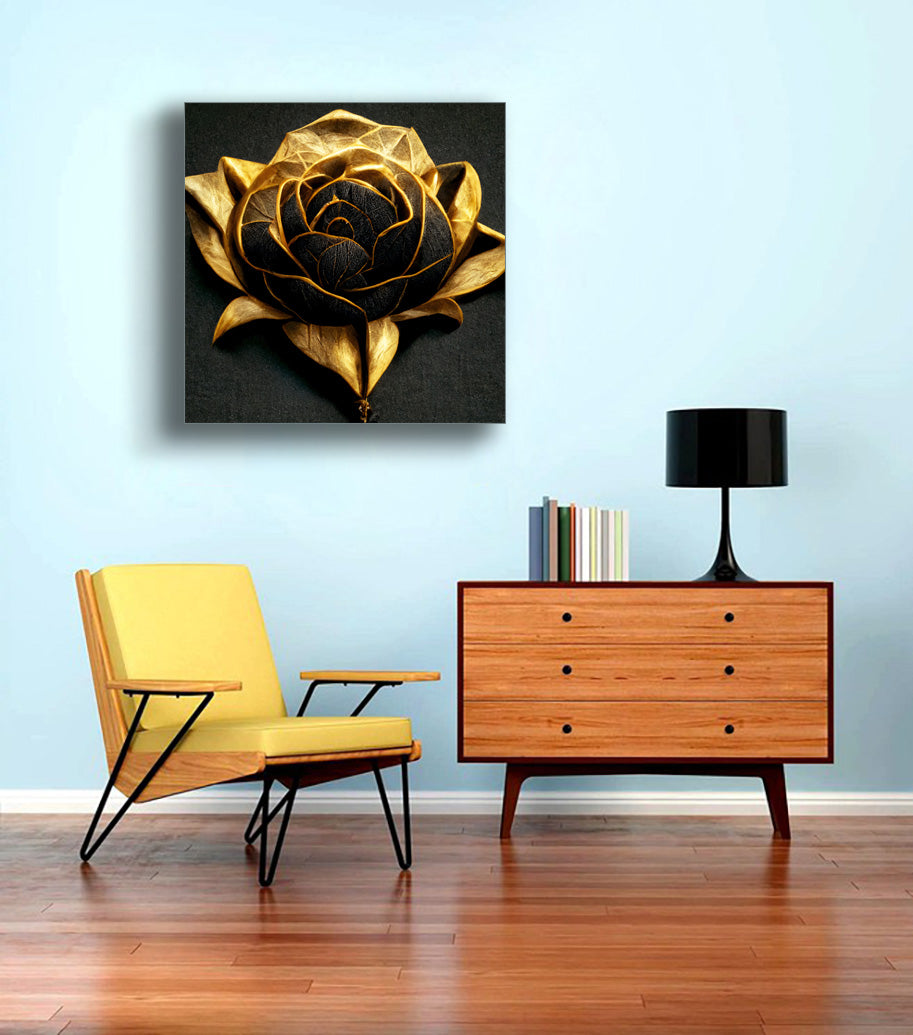 Canvas Print-Open gold blossom-Wall Art