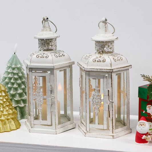 10 inch High Vintage Style Hanging Lantern(Set of 2 )