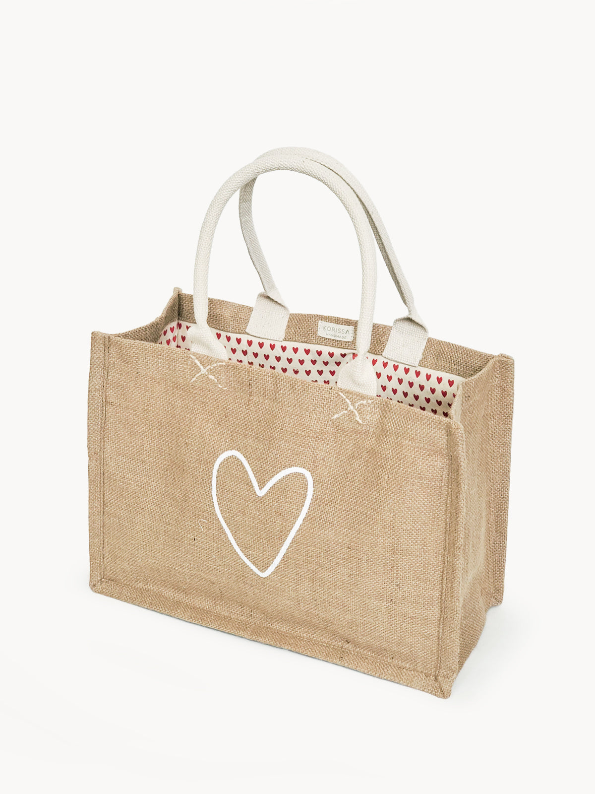 Jute Canvas Gift Bag - Love (M)-0