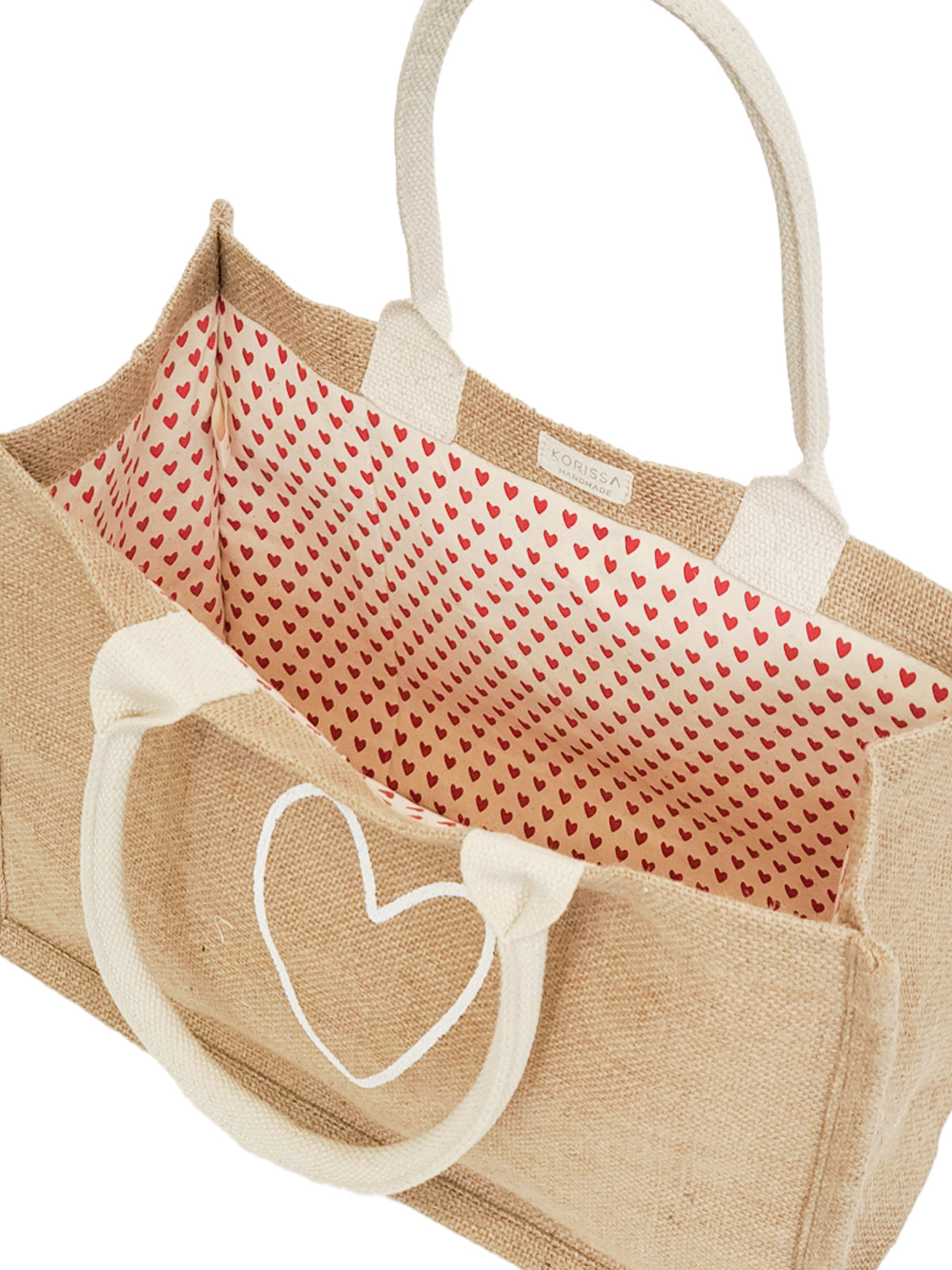 Jute Canvas Gift Bag - Love (M)-4