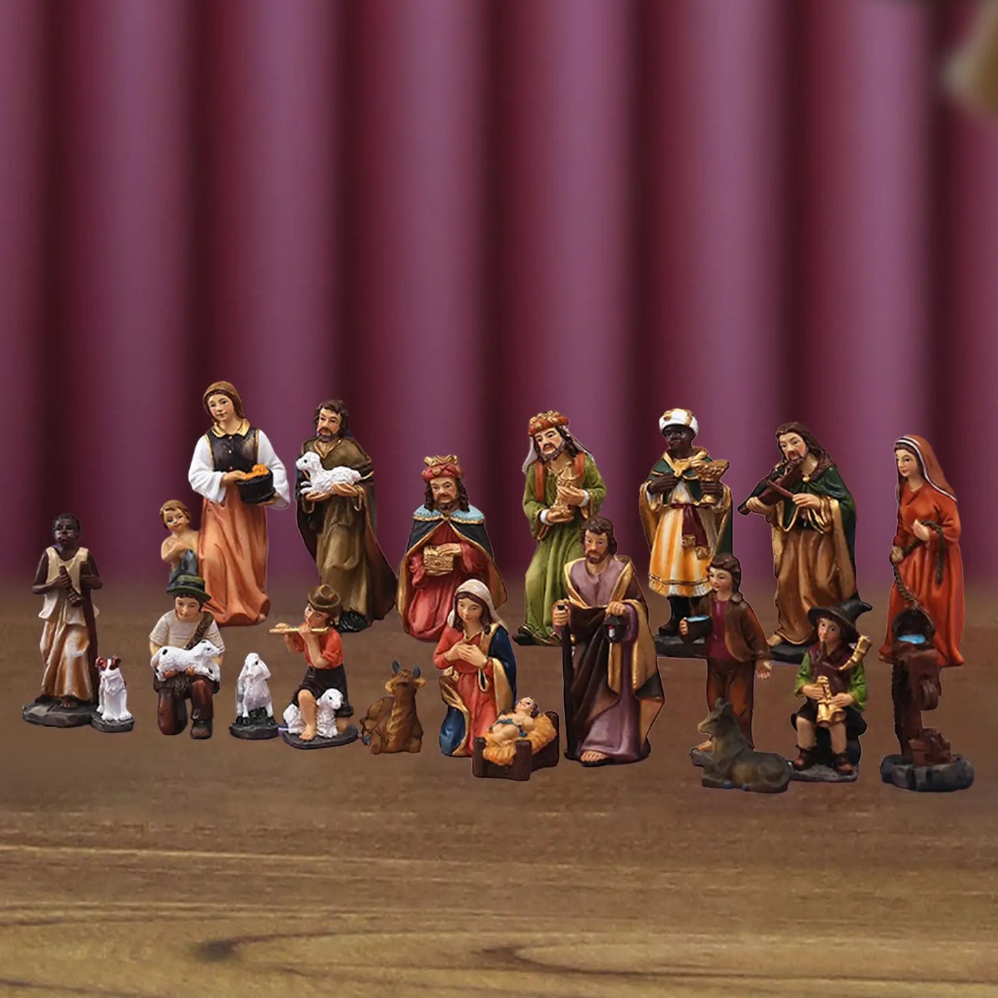 NNEOBA 20-Piece Christmas Nativity Scene Figurine Set-2