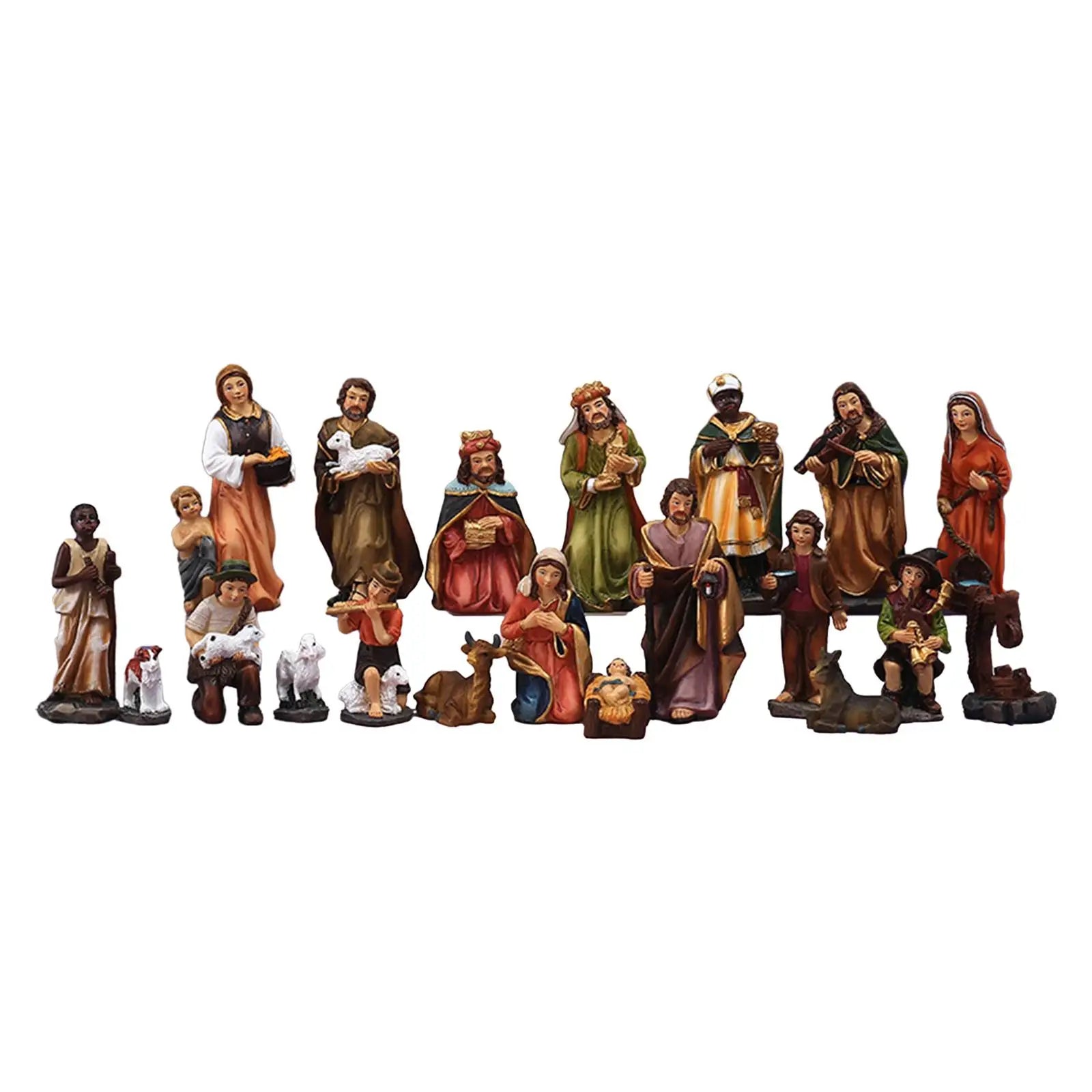 NNEOBA 20-Piece Christmas Nativity Scene Figurine Set-0