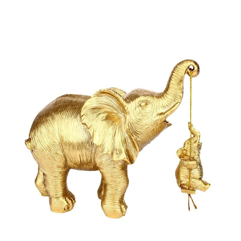 Mother and Child Elephant Resin Crafts, Living Room, Desk, Office, Home Decoration and Decorative Decoration, Creative Gifts