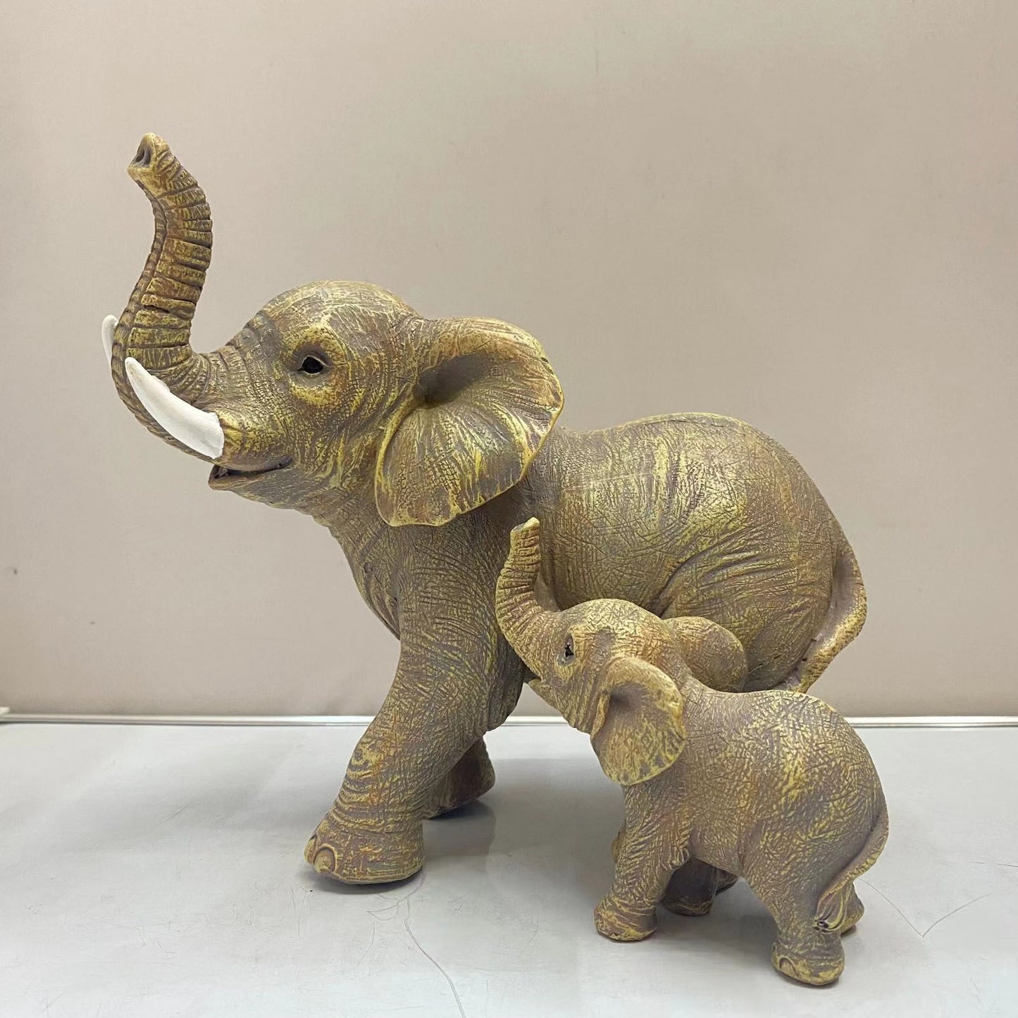 Mother and Child Elephant Resin Crafts, Living Room, Desk, Office, Home Decoration and Decorative Decoration, Creative Gifts