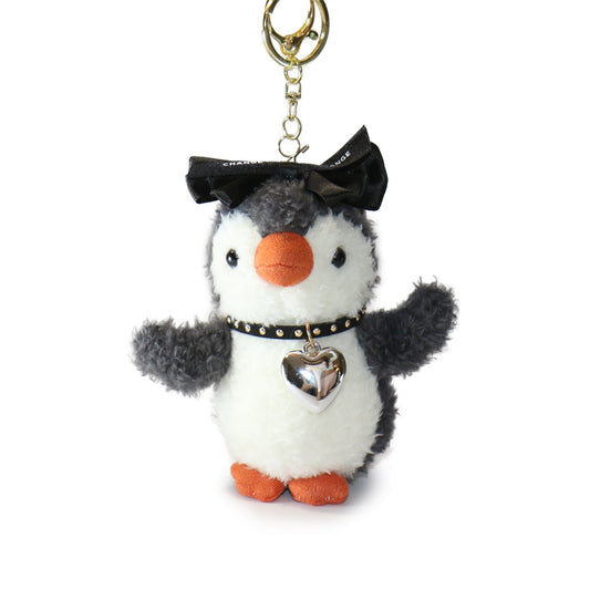 4-inch Fritter Penguin white Black Bow and Heart Charm-0