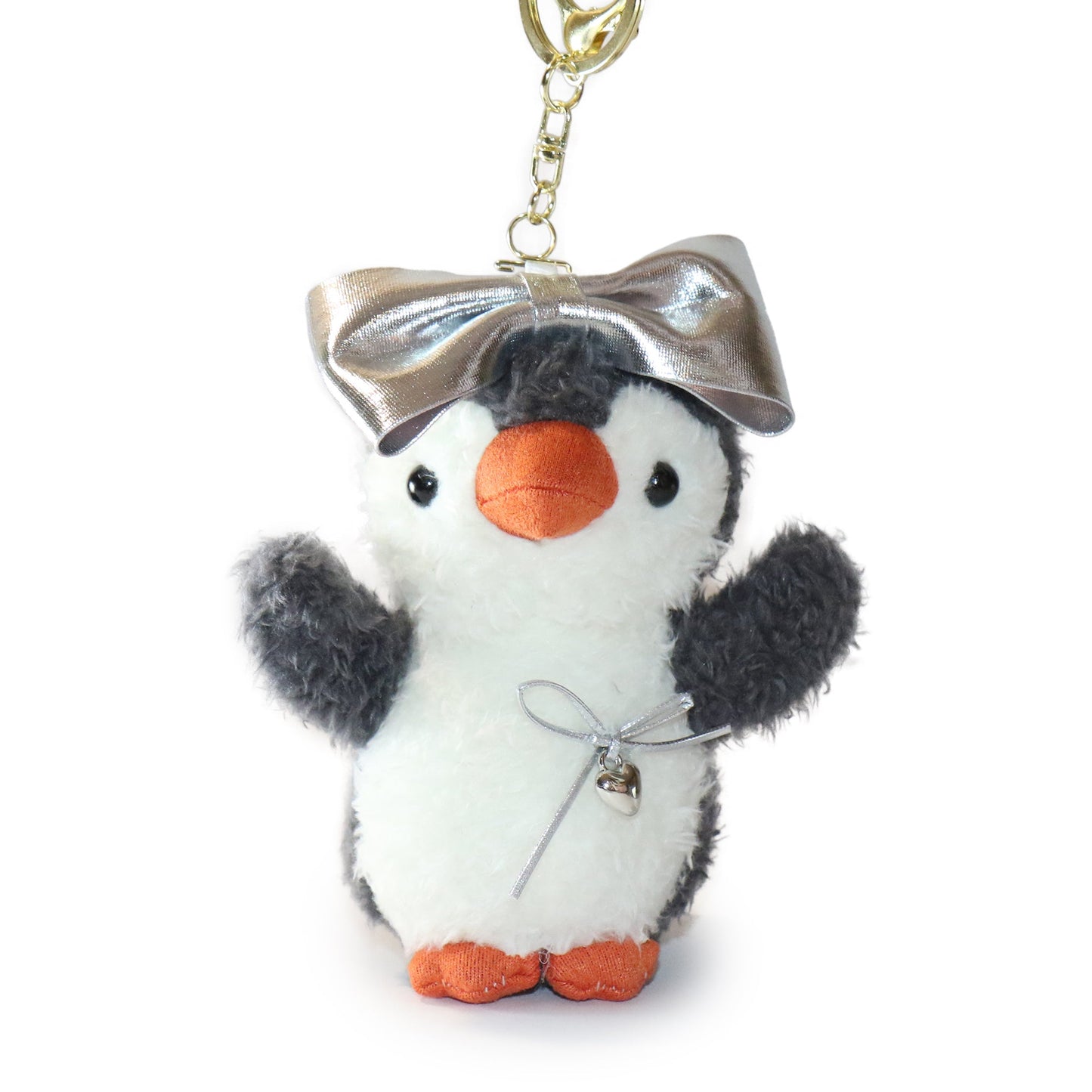 4-inch Fritter Penguin white Black Bow and Heart Charm-2