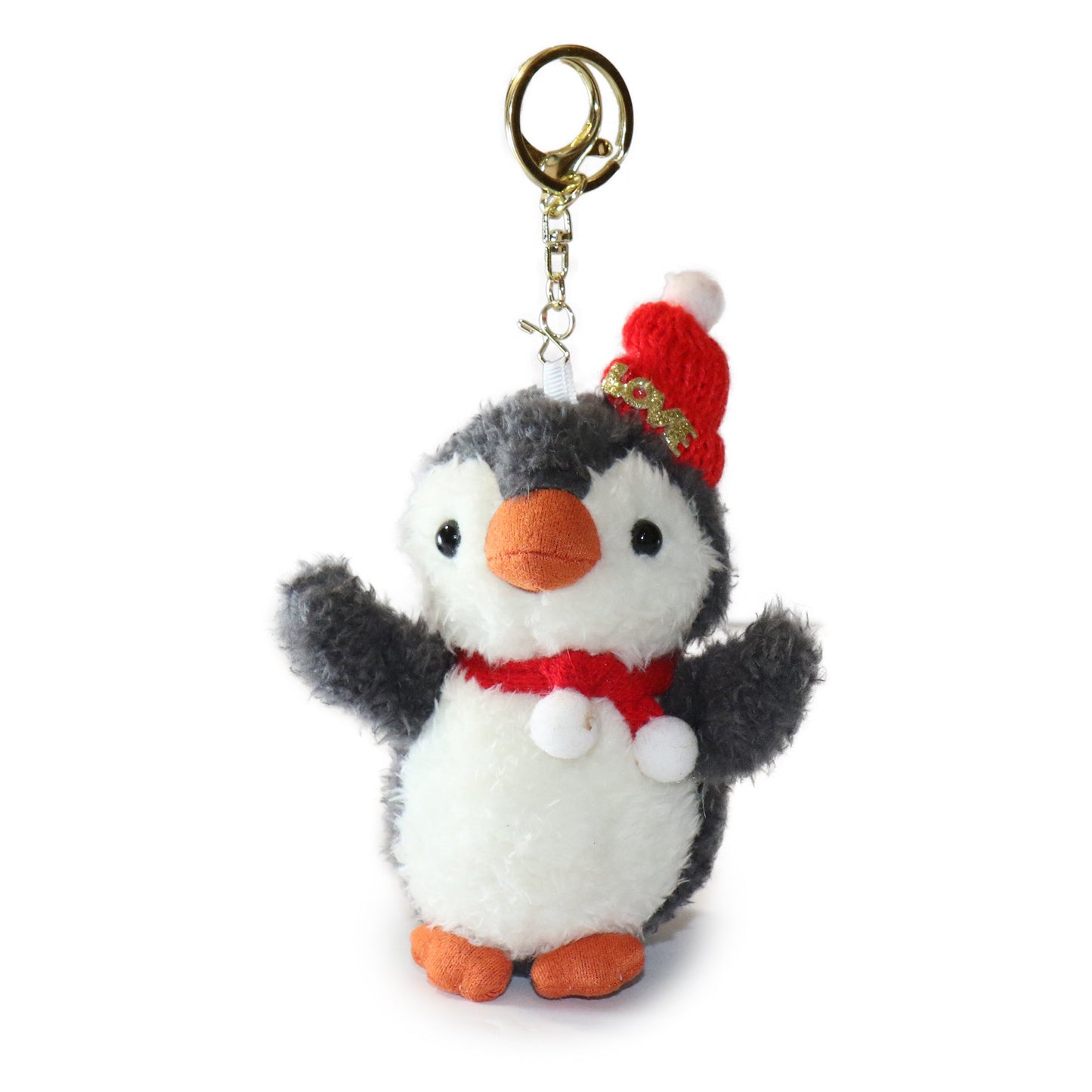 4-inch Fritter Penguin white Black Bow and Heart Charm-5