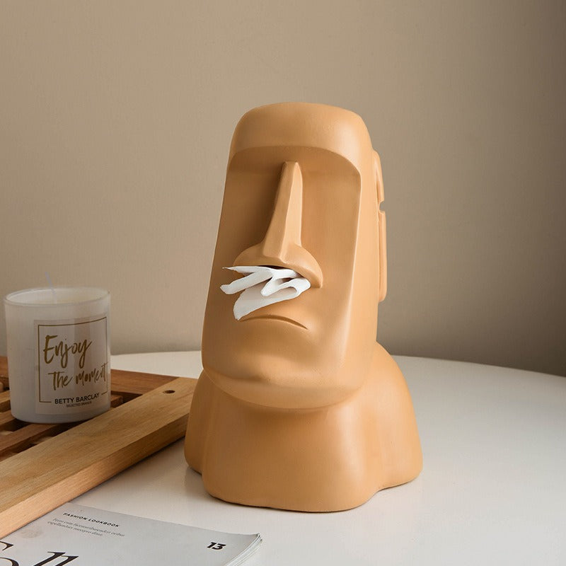 Moai Statue Island Statue Stone Paper Towel Drawing Paper Towel Tube Napkin Storage Mouth Paper Towel Box