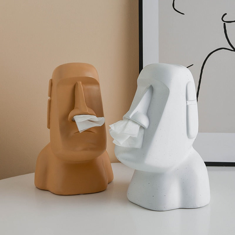 Moai Statue Island Statue Stone Paper Towel Drawing Paper Towel Tube Napkin Storage Mouth Paper Towel Box