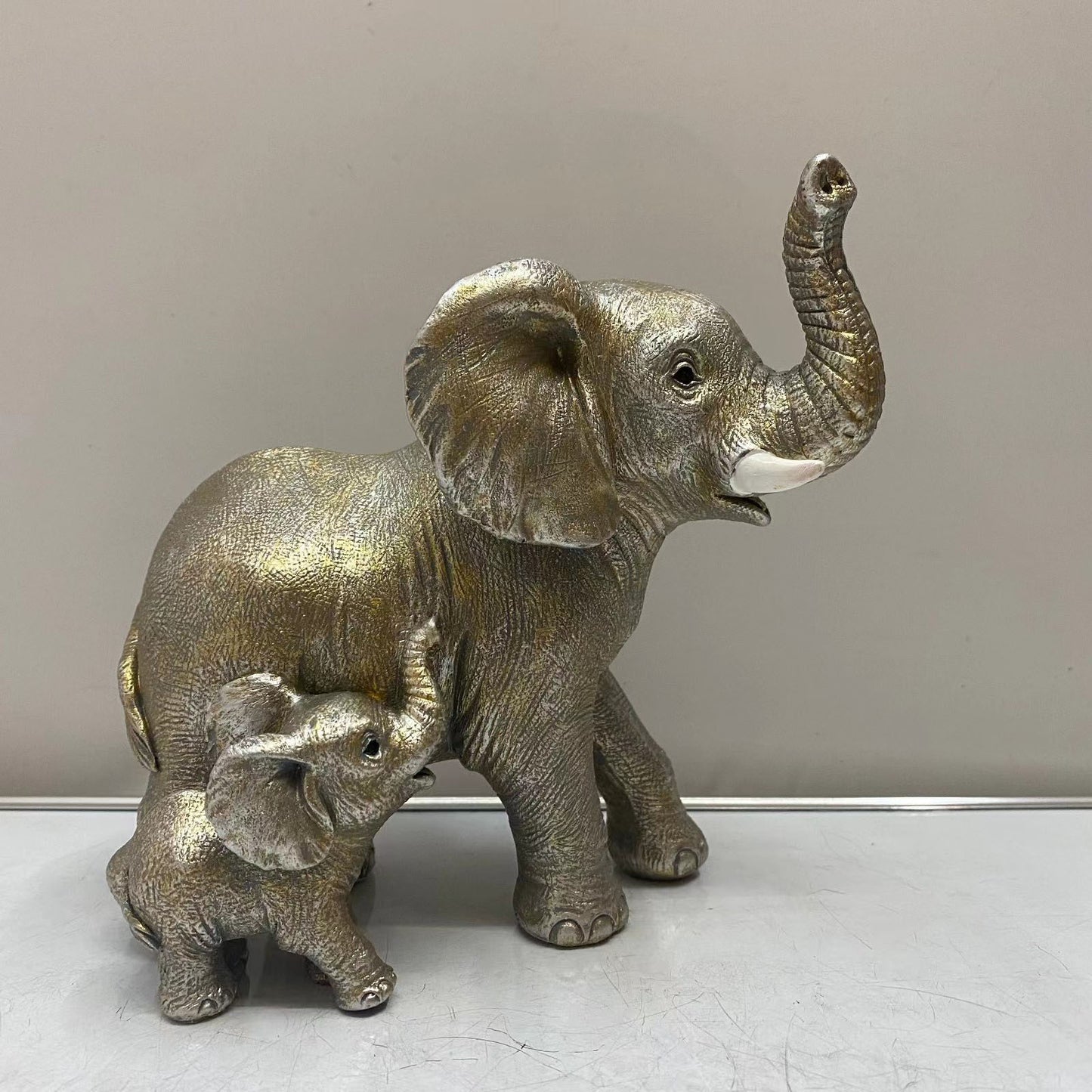 Mother and Child Elephant Resin Crafts, Living Room, Desk, Office, Home Decoration and Decorative Decoration, Creative Gifts