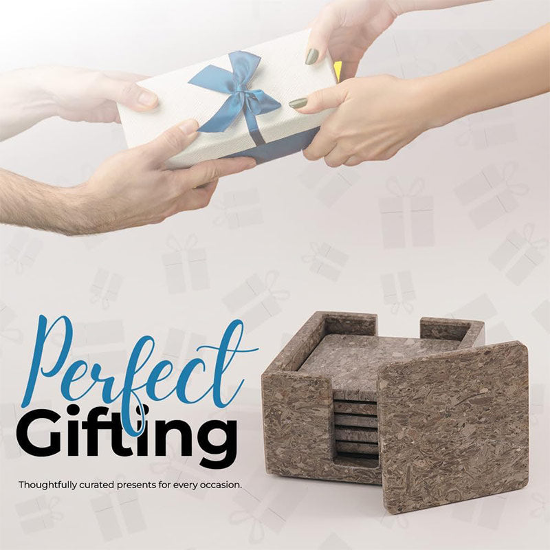 Full Square Coaster Set with Holder