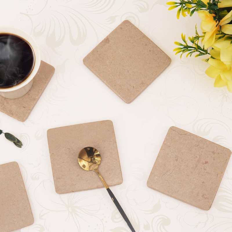 Full Square Coaster Set with Holder