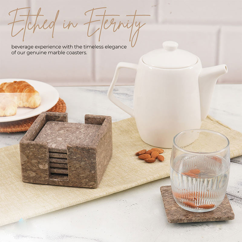 Full Square Coaster Set with Holder