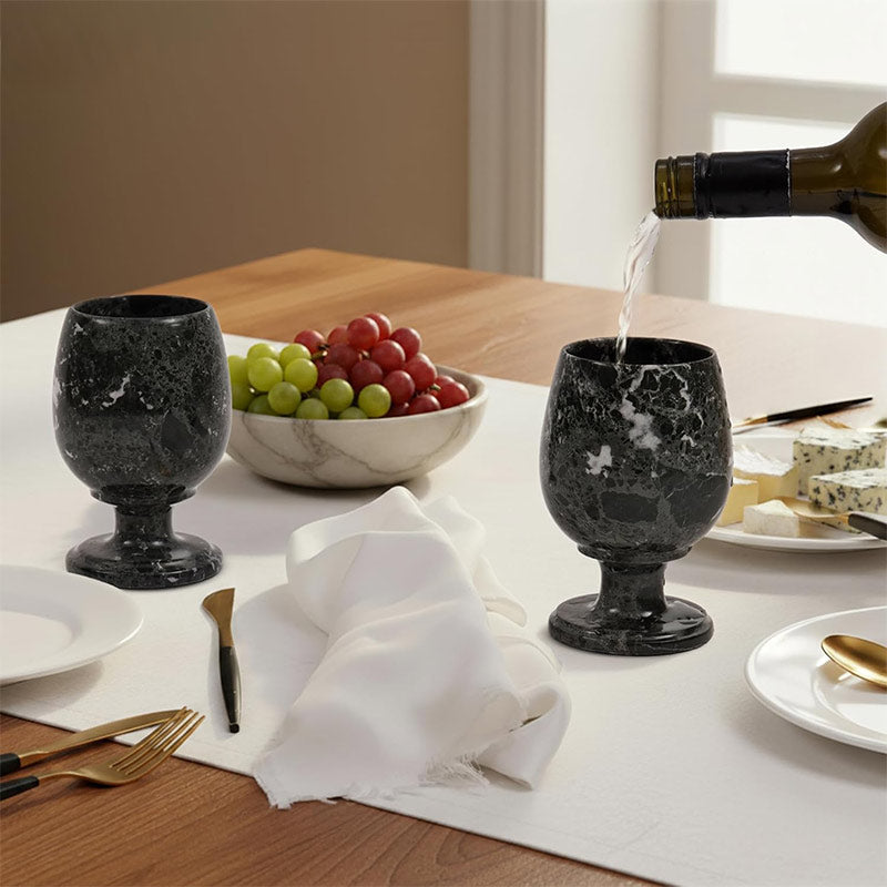 Marble Wine Glass Set – Elegant Drink ware for Bar & Gift Use