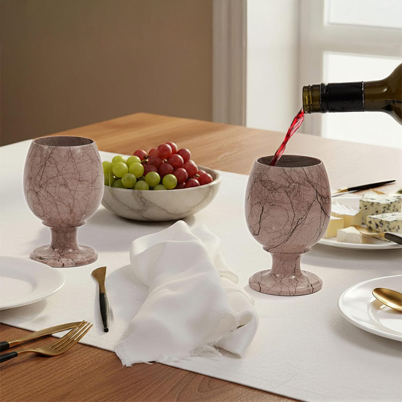 Marble Wine Glass Set – Elegant Drink ware for Bar & Gift Use