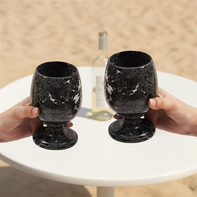 Marble Wine Glass Set – Elegant Drink ware for Bar & Gift Use