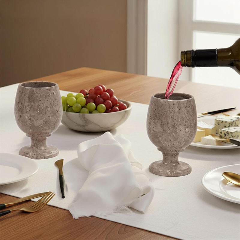 Marble Wine Glass Set – Elegant Drink ware for Bar & Gift Use