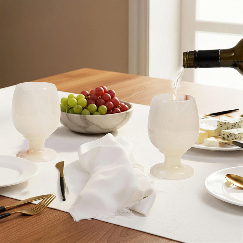 Marble Wine Glass Set – Elegant Drink ware for Bar & Gift Use