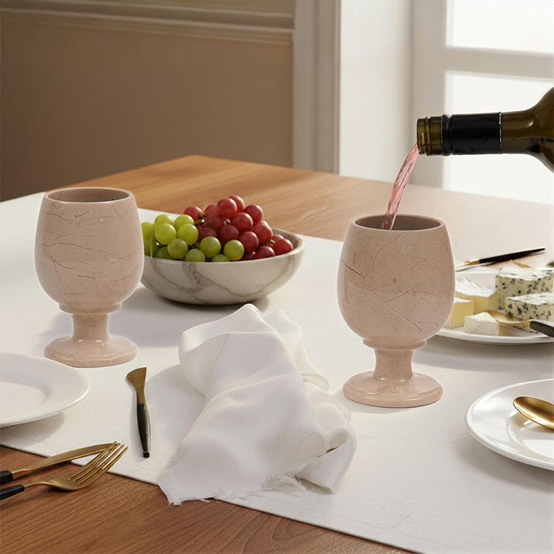 Marble Wine Glass Set – Elegant Drink ware for Bar & Gift Use