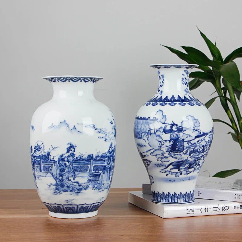 Classic Antique Chinese Blue and White Ceramic Vase