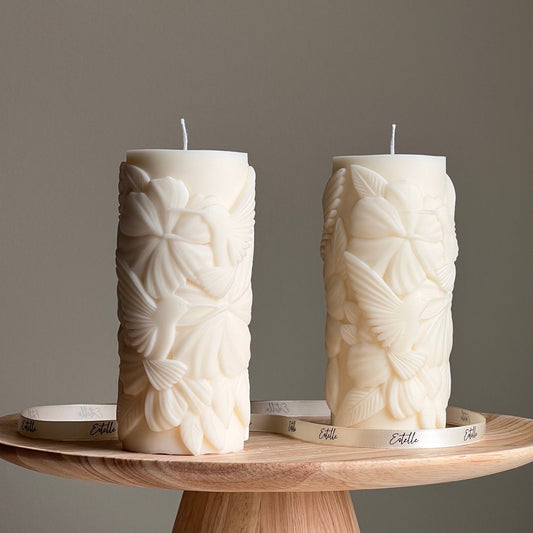 Colibri Soy Pillar Candle: Sculptural Home Decor-0