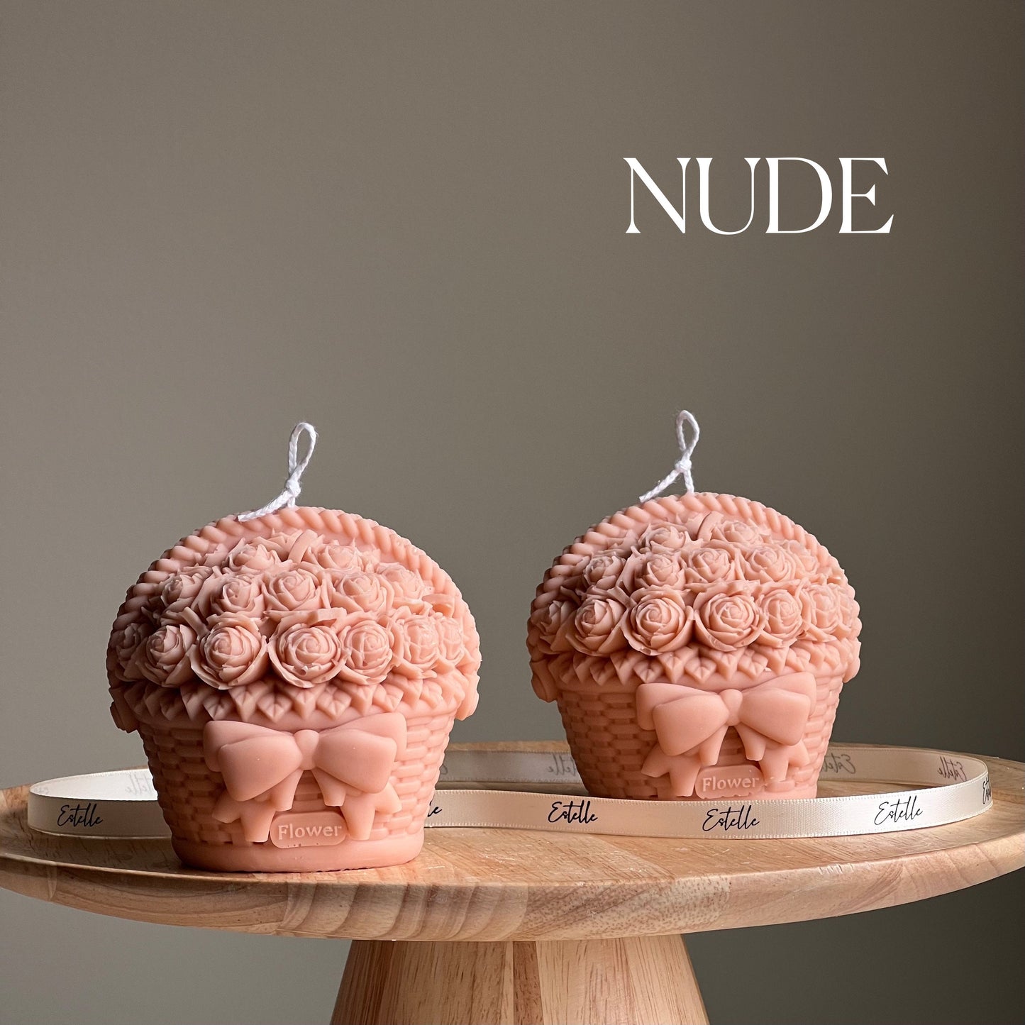 Flower Basket Soy Candle | Sculptural Home Decor-1