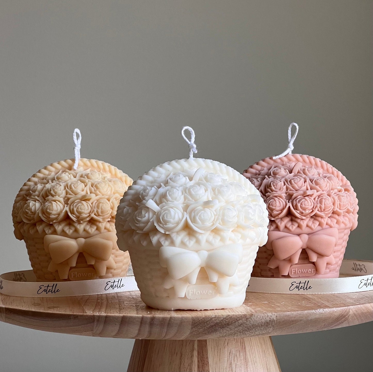 Flower Basket Soy Candle | Sculptural Home Decor-0