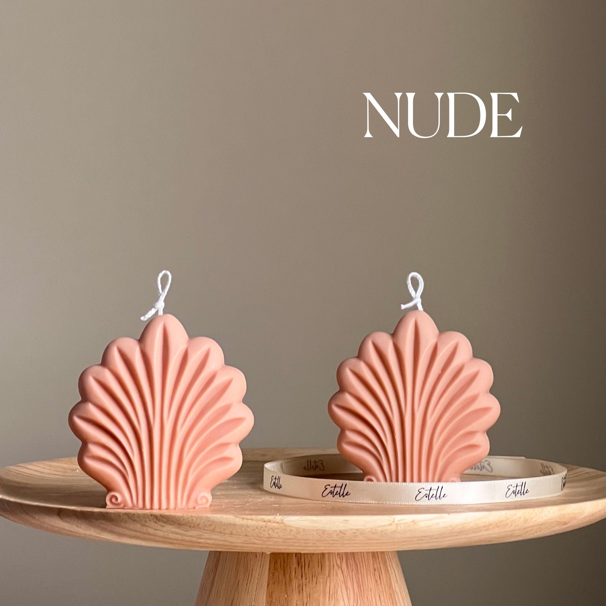 Handmade Shell Soy Candle: Sculptural Home Decor-1