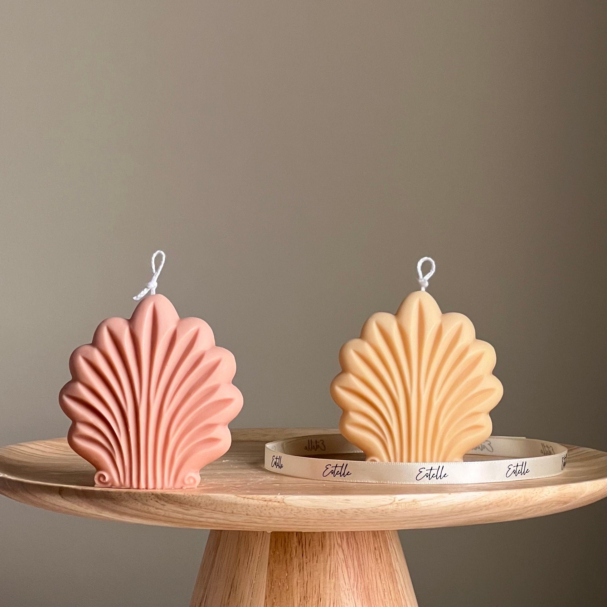 Handmade Shell Soy Candle: Sculptural Home Decor-0