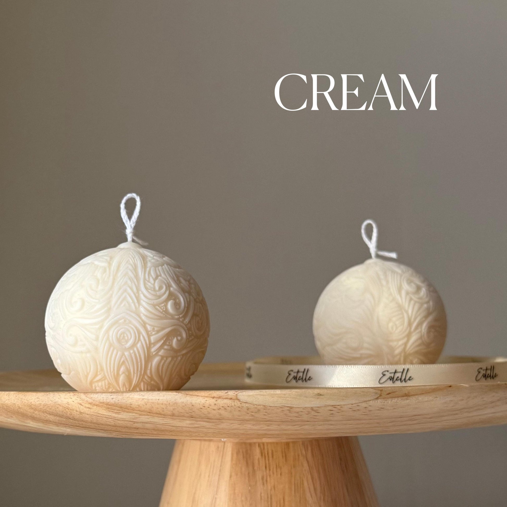 Patterned Ball Soy Candle: Handmade Home Decor, New Home Gift-2