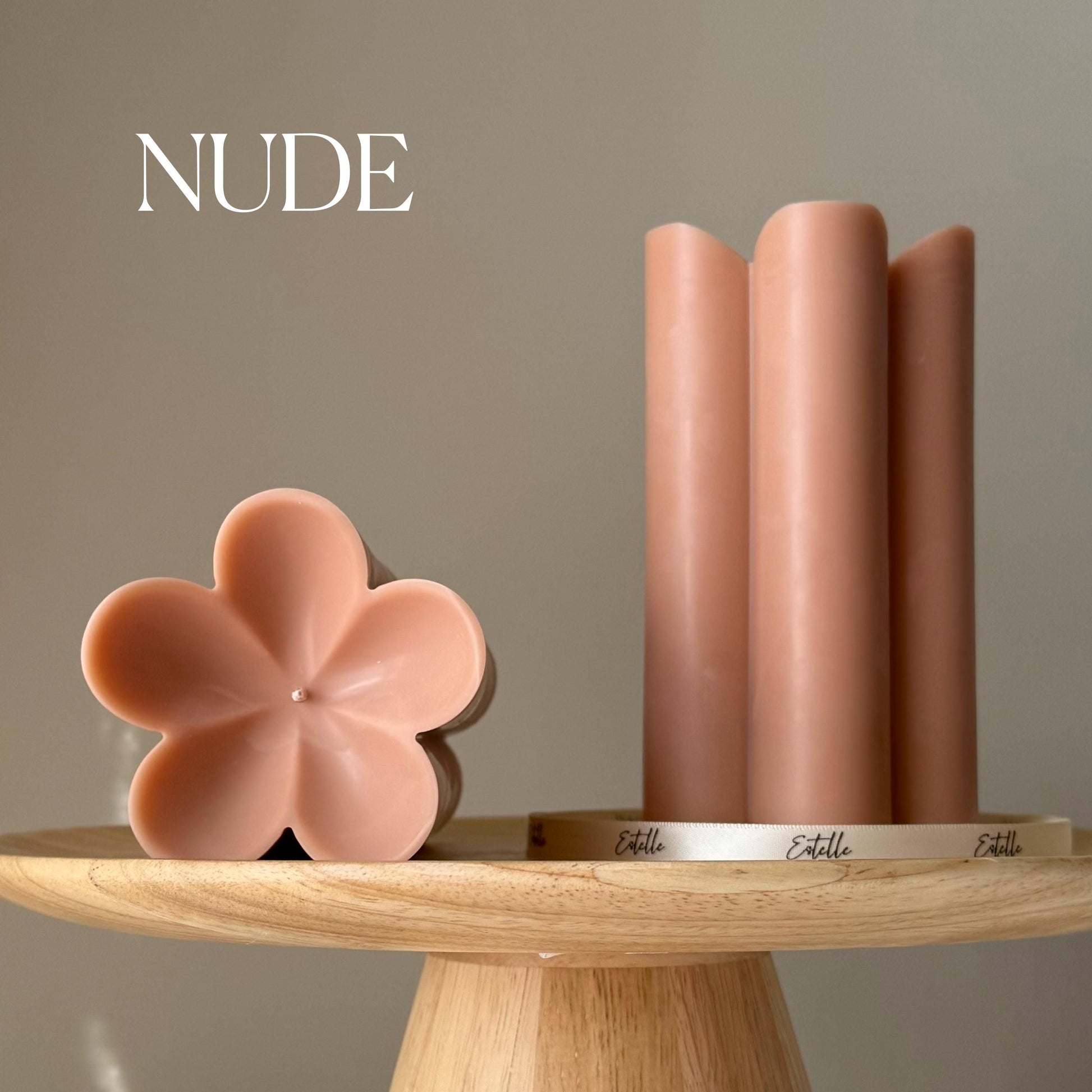 Flower Pillar Soy Candle: Handmade Home Decor, New Home Gift-1