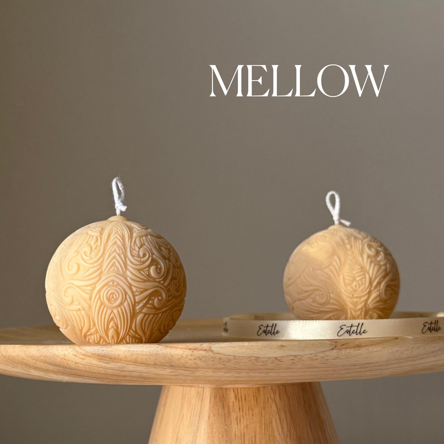 Patterned Ball Soy Candle: Handmade Home Decor, New Home Gift-3