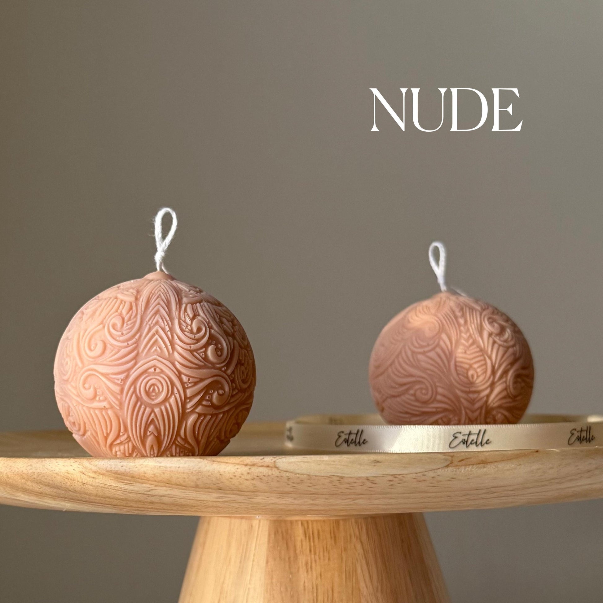 Patterned Ball Soy Candle: Handmade Home Decor, New Home Gift-1