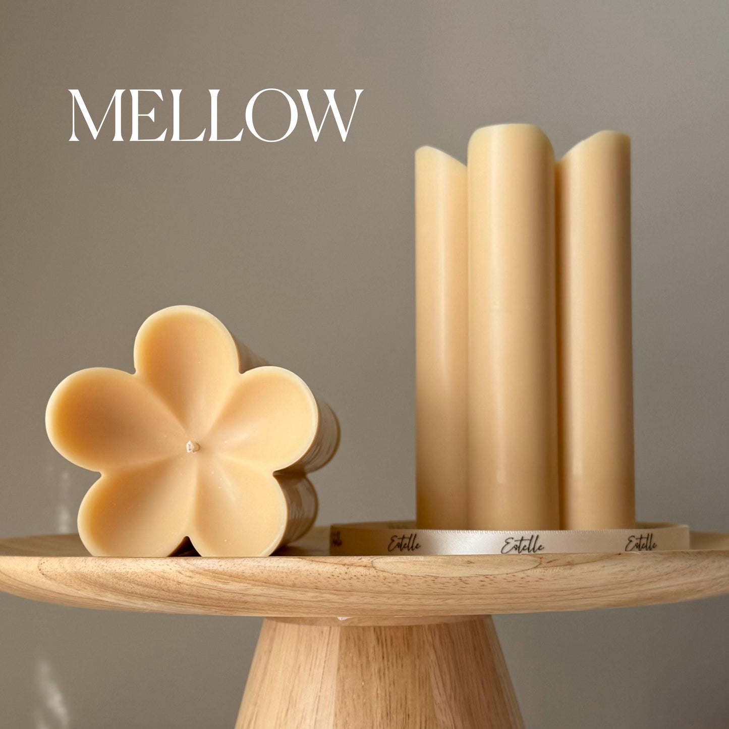 Flower Pillar Soy Candle: Handmade Home Decor, New Home Gift-3