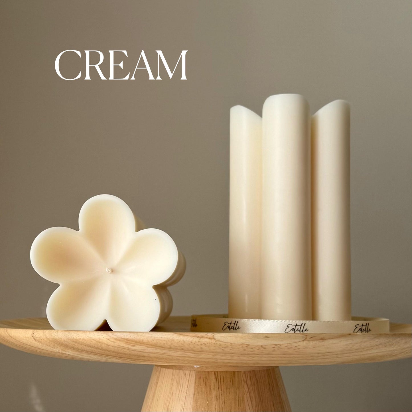 Flower Pillar Soy Candle: Handmade Home Decor, New Home Gift-2