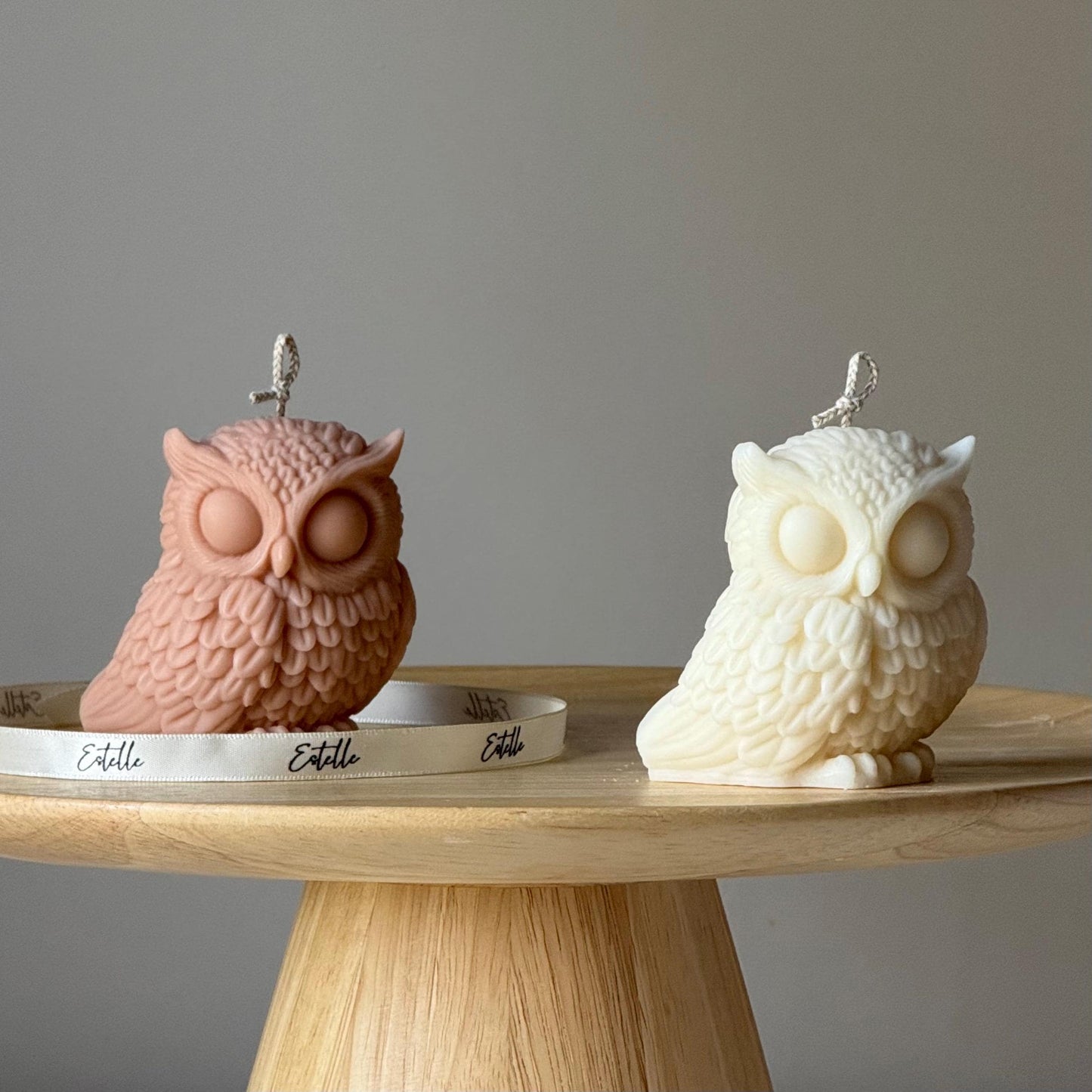 Owl Soy Candle: Handmade Sculptural Home Decor-0