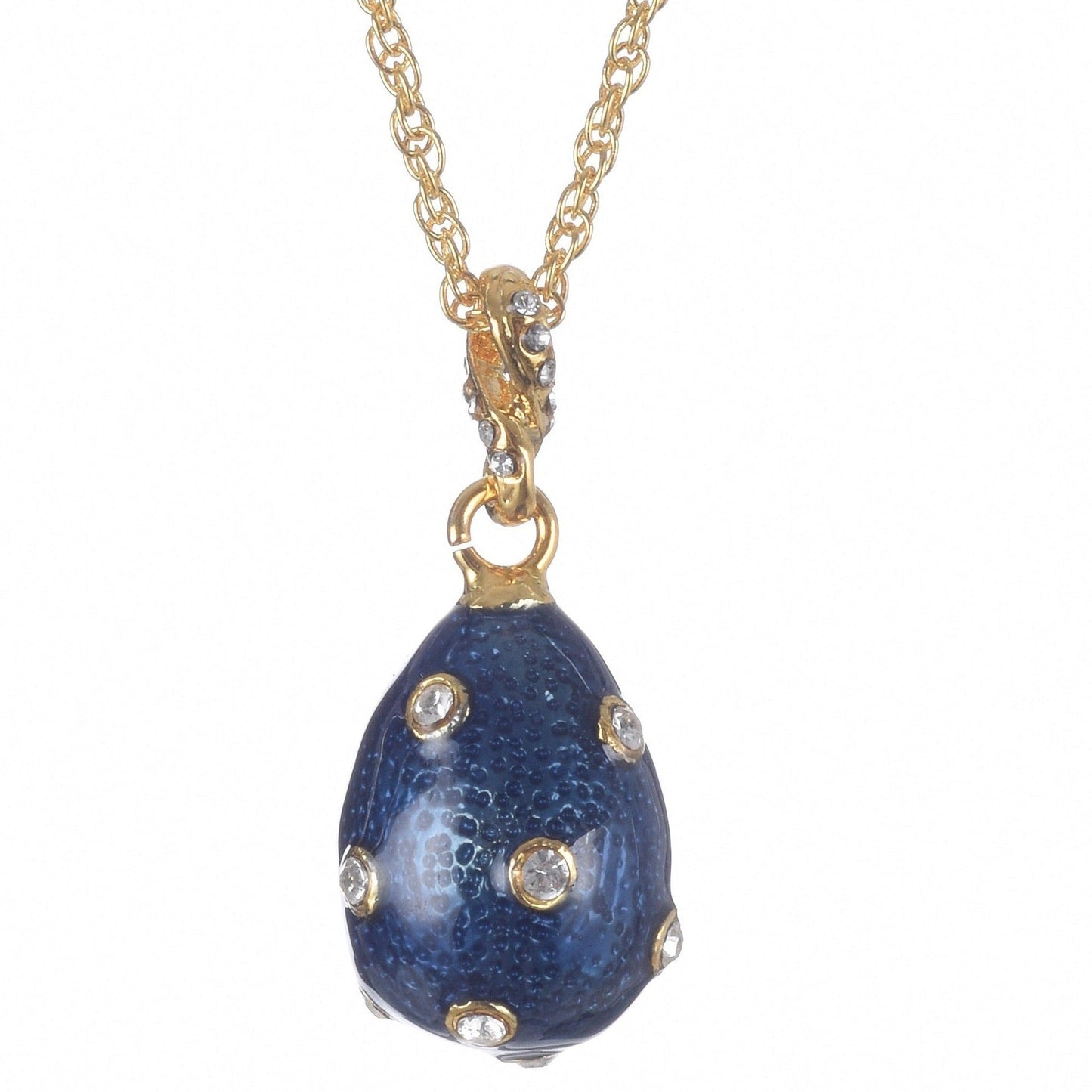 Gold & Blue Egg Pendant Necklace