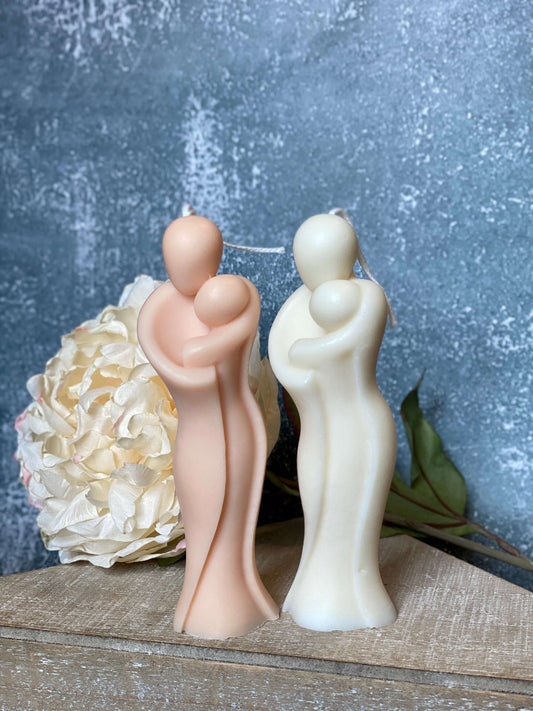 Mother's Hug Candle - Handcrafted Soy Wax Sculpture for a Cozy Home Ambiance